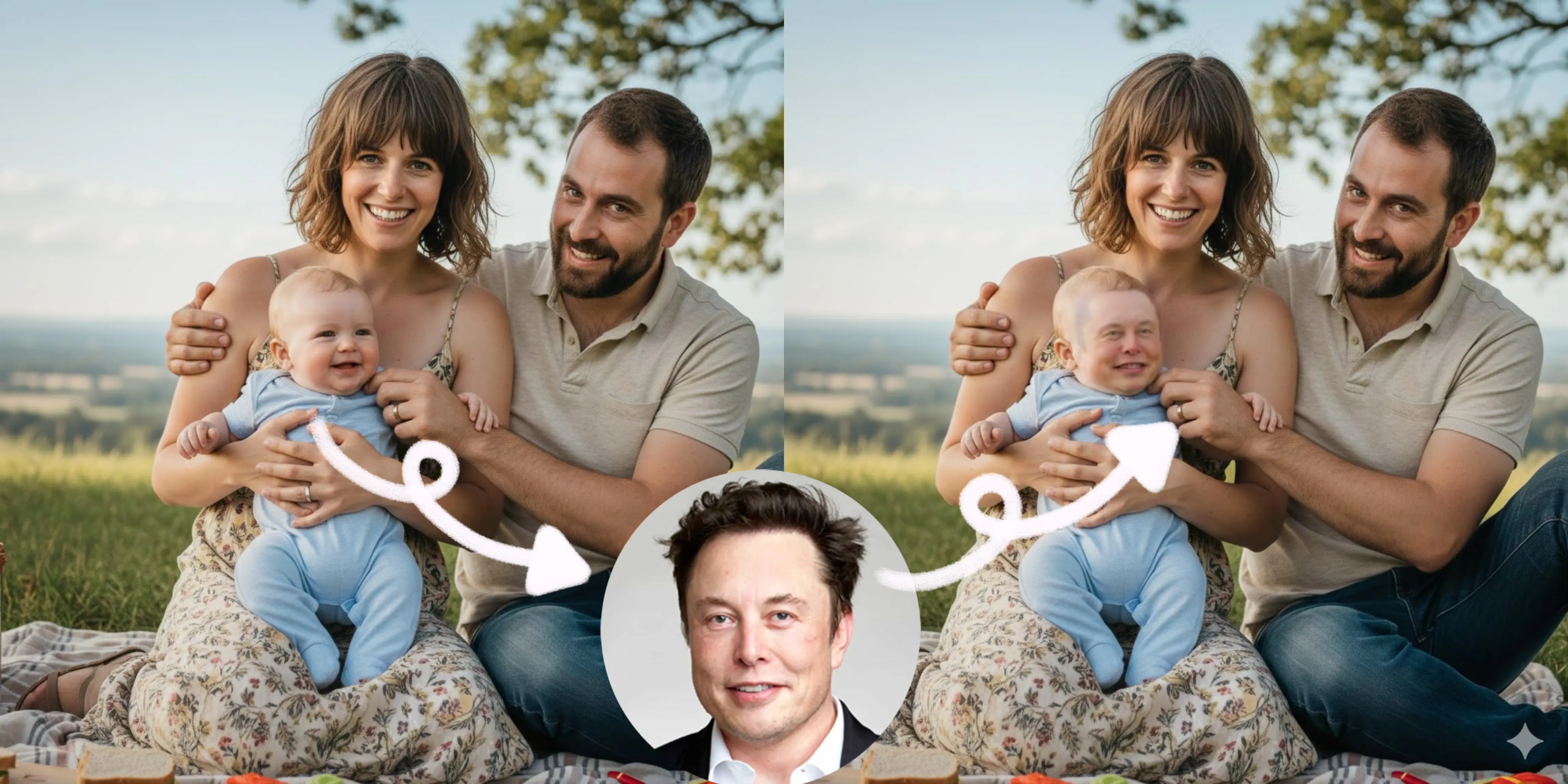 Multi face swap family portrait - Multiple faces swapped with natural results