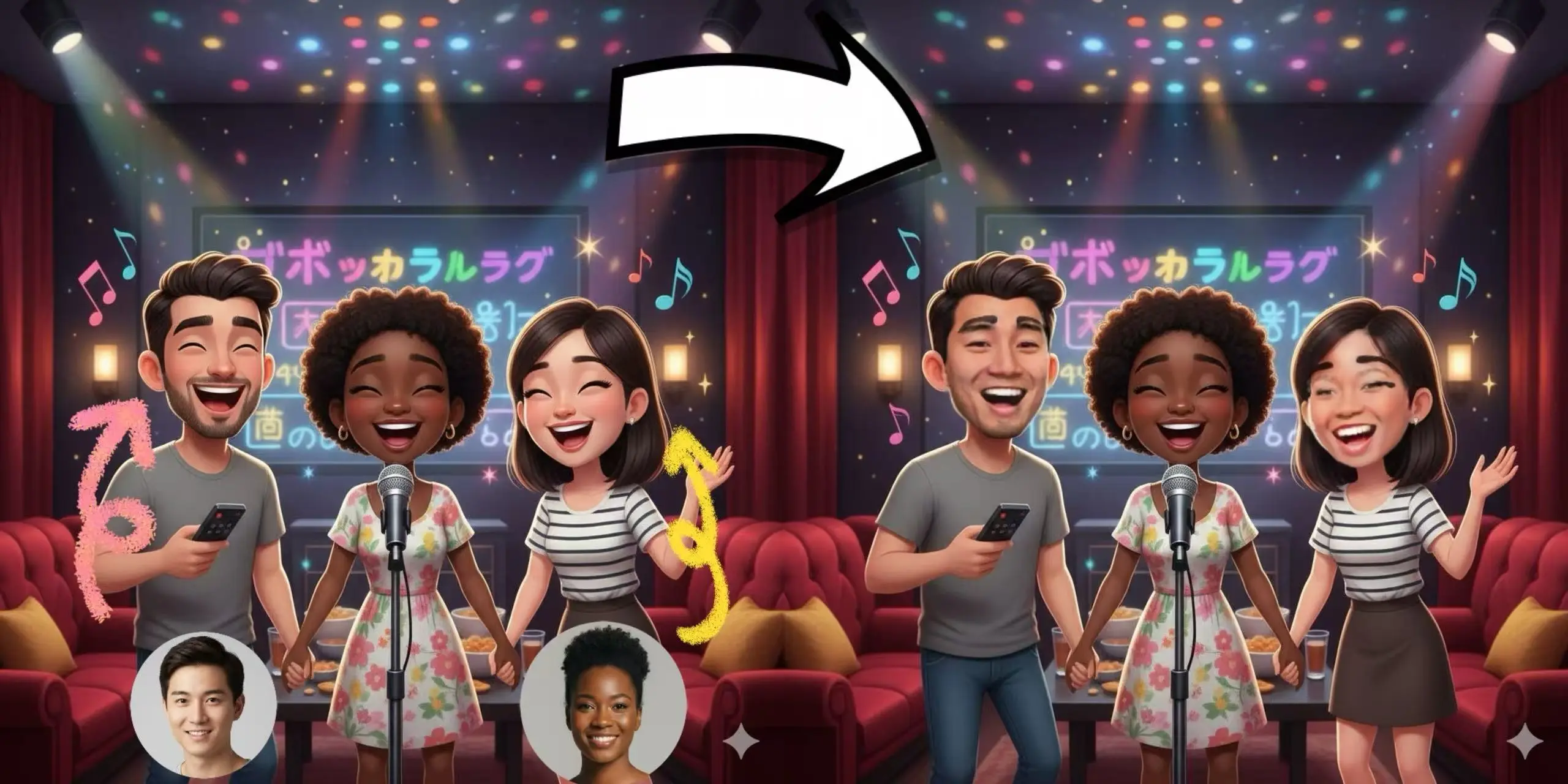 Multi face swap group photo - Professional quality face swap result